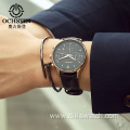 OCHSTIN 050 Fashion Watches Men Chronograph Sub-dial Waterproof Leather Wristwatch 2021 Classic Male Quartz Sports Watch